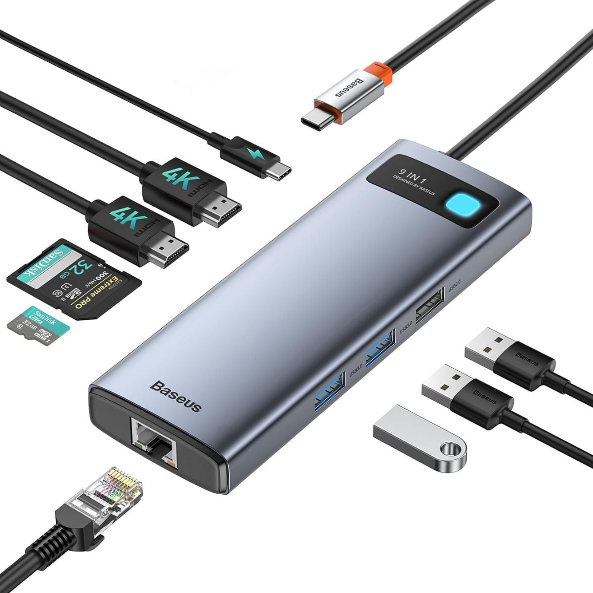 Baseus Metal Gleam Series 9-in-1 USB C HUB - Image 2
